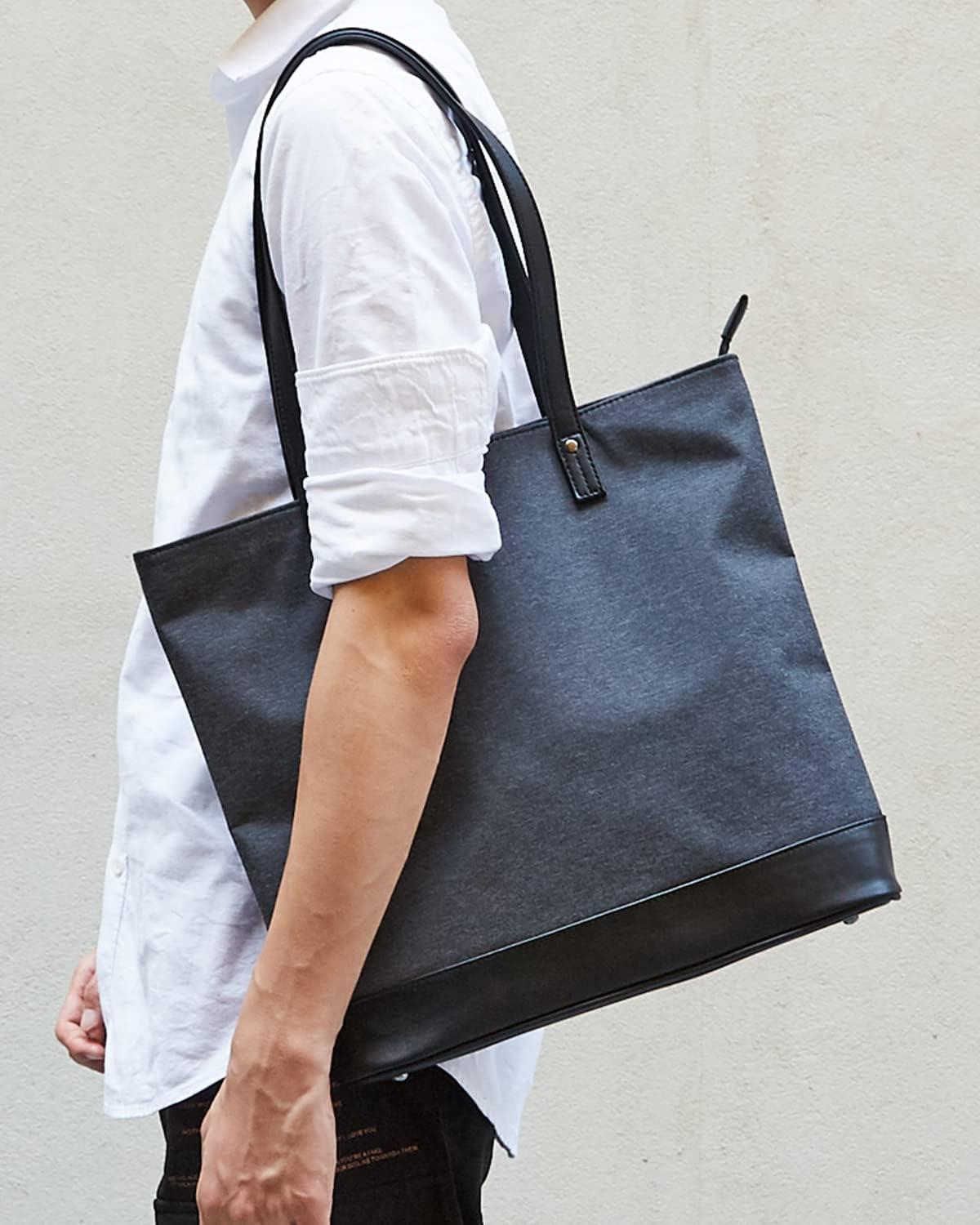 トートバッグ メンズ ビジネス トート 3色 ナイロン 撥水 大容量 a4 レザー 革 通勤 通学 軽量 カジュアル 縦型 旅行